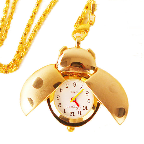 Reloj de Bolsillo Escarabajo Caricatura con Cadena Colgante