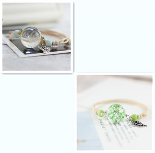 Pulsera Esfera de Cristal con Flores Secas - Diente de León y Estrellas - Image 13