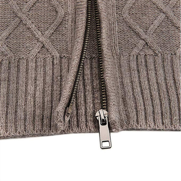 Cardigan de cuello alto con cierre y mangas largas