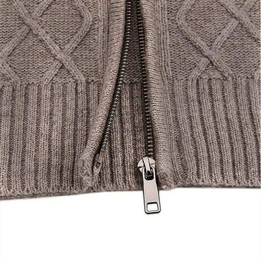 Cardigan de cuello alto con cierre y mangas largas - Image 2