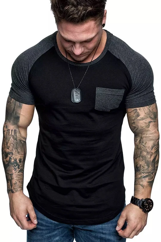 Camiseta Raglan Hombre Cuello Redondo con Bolsillo - Image 17