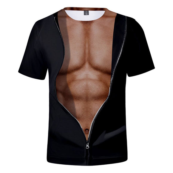 Camiseta Estampada Cuello Redondo Manga Corta 3D