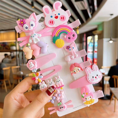 Set de 14 Accesorios para el Cabello Infantil - Horquillas Arcoíris, Mariposas y Frutas - Image 21