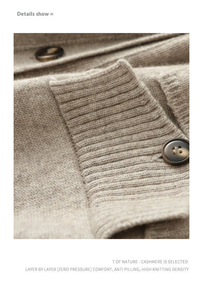 Cardigan de Cashmere Tejido Casual Manga Larga para Hombre - Image 10