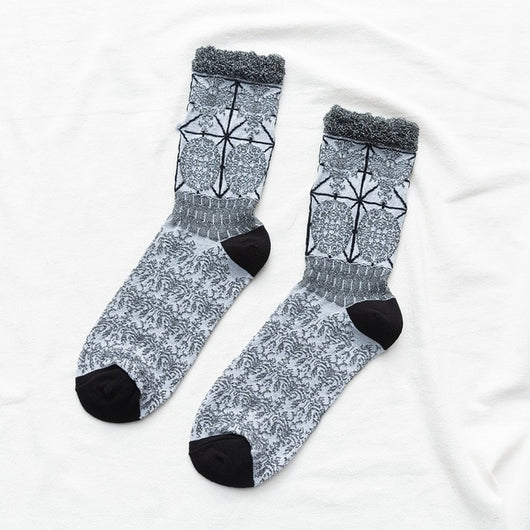 Calcetines Étnicos Retro con Estampado Floral para Mujer - Image 14