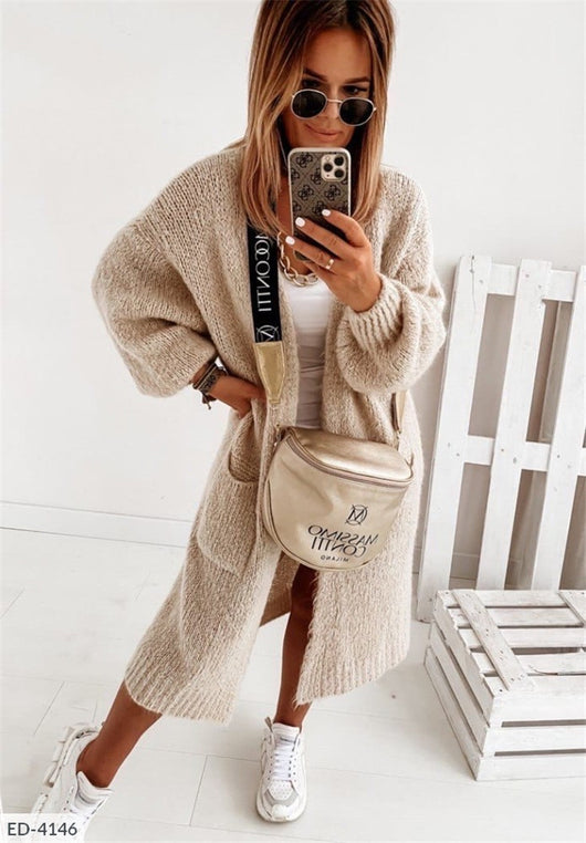 Cardigan Suelto de Punto para Mujer - Abrigo Tejido Otoño e Invierno - Image 13