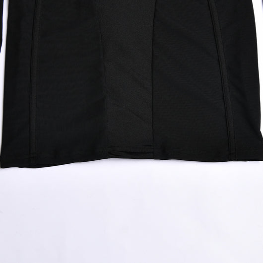 Vestido Ajustado Backless con Malla Transparente y Falda Cadera - Image 13
