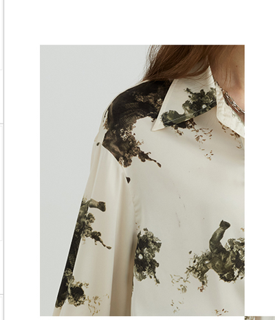 Chaqueta Retro Oversized con Estampado de Caracteres Coreanos - Image 6