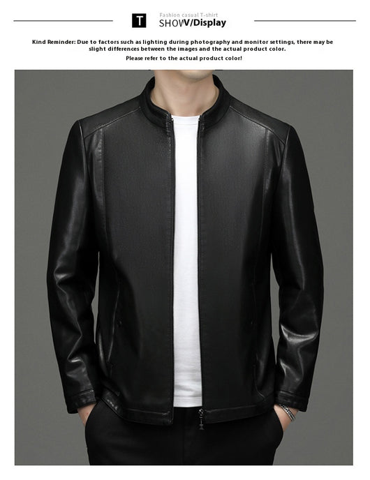 Chaqueta de Cuero Casual Acolchada para Hombre con Forro Polar - Image 23