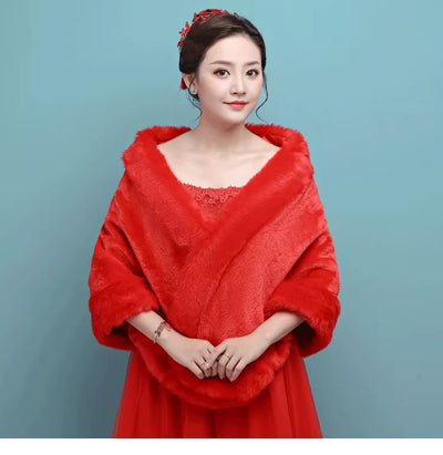 Chal de Piel Nupcial Talla Grande - Accesorios de Boda Invierno para Mujer - Image 6