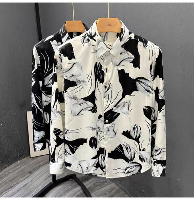 Camisa Estampada Floral Slim Fit de Manga Larga para Hombre - Image 11
