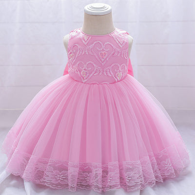 Vestido de Niña Europeo Americano con Bordado en Malla - Image 2