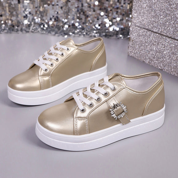 Zapatillas Deportivas de Cuero con Suela Flexible para Mujer