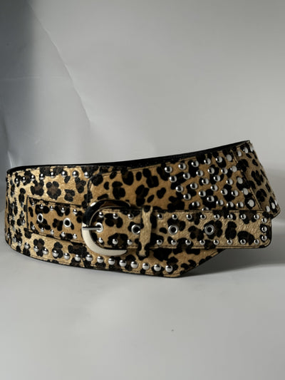 Cinturón Ancho de Leopardo Fluffy en Pelo de Caballo para Otoño-Invierno - Image 8