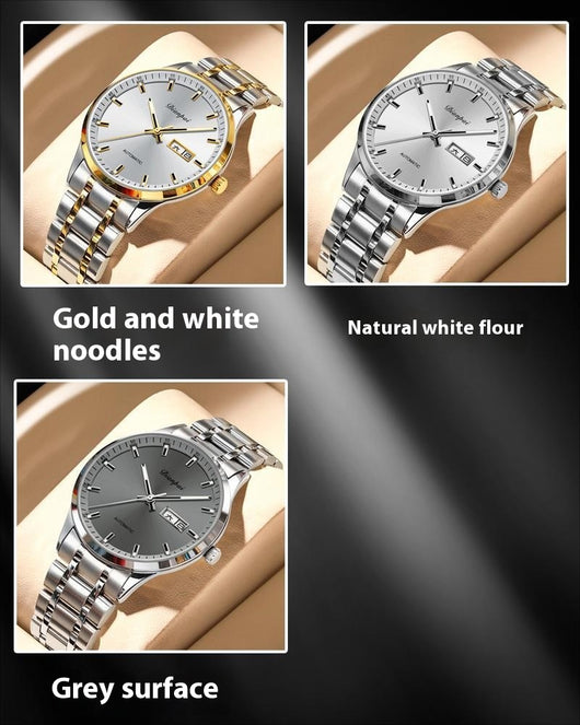 Reloj Mecánico Automático de Acero Inoxidable con Correa de Metal, Resistente al Agua e Iluminación Nocturna - Image 7