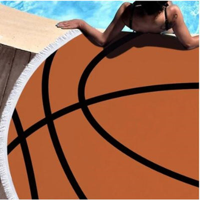 Toalla de Playa Estampado Baloncesto Redondo - Image 4