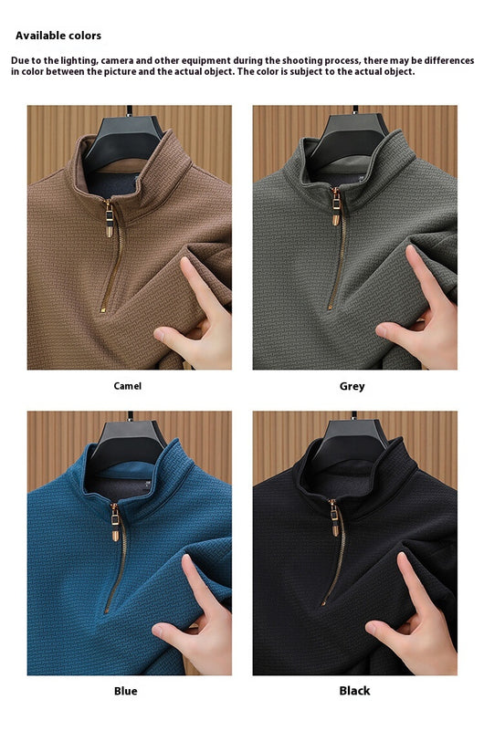 Playera de Cuello Alto con Cierre Medio para Otoño e Invierno - Manga Larga para Hombre - Image 23