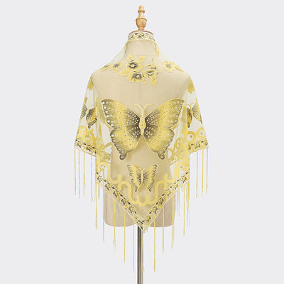 Pañuelo Triangular Calado con Encaje Elegante para Mujer - Image 14