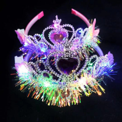 Diadema Princesa Dorada con Clip Dentado Deslizante para Niñas