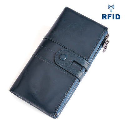 Cartera Larga de Cuero para Mujer Estilo Retro con Protección RFID - Image 4