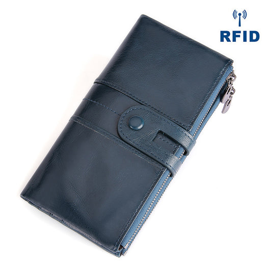 Cartera Larga de Cuero para Mujer Estilo Retro con Protección RFID - Image 4