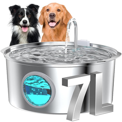 Dispensador Automático de Agua con Calefacción para Mascotas - 7L Acero Inoxidable