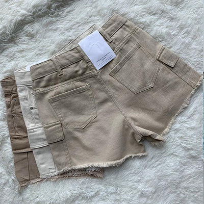 Shorts Overol Holgado con Bolsillos Grandes y Orilla Raw - Jeans Casual para Mujer - Image 11