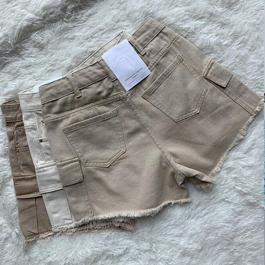 Shorts Overol Holgado con Bolsillos Grandes y Orilla Raw - Jeans Casual para Mujer - Image 11