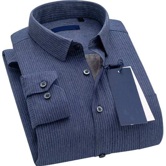 Camisa de Invierno para Hombre con Forro de Terciopelo - Estilo Casual Ejecutivo