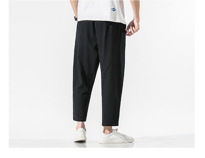 Pantalones Casuales Talla Grande Hombre - Corte Recto Algodón Lino Estilo Retro - Image 15