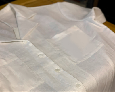 Blusa Francesa de Lino y Algodón con Manga Corta para Mujer - Image 8