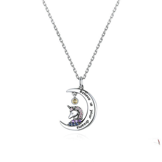 Collar de Plata Esterlina 925 Diseño Lunar