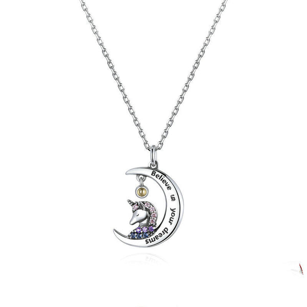 Collar de Plata Esterlina 925 Diseño Lunar