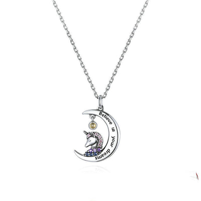 Collar de Plata Esterlina 925 Diseño Lunar