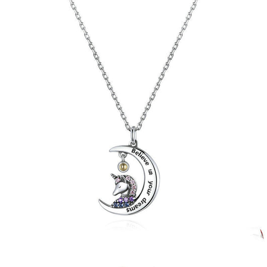 Collar de Plata Esterlina 925 Diseño Lunar