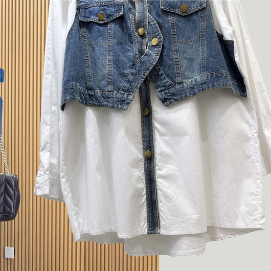 Chaqueta Denim Falso Dos Piezas para Mujer con Diseño Moderno - Image 10