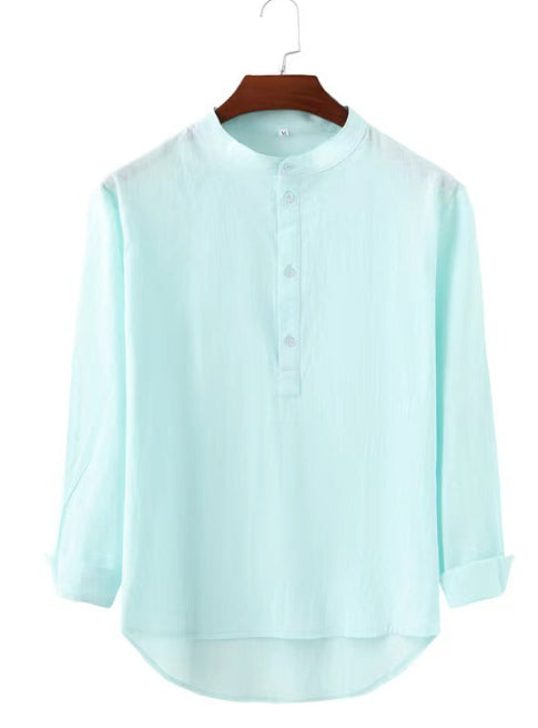 Camisa Casual para Hombre con Cuello de Pie y Puños Reforzados - Image 11