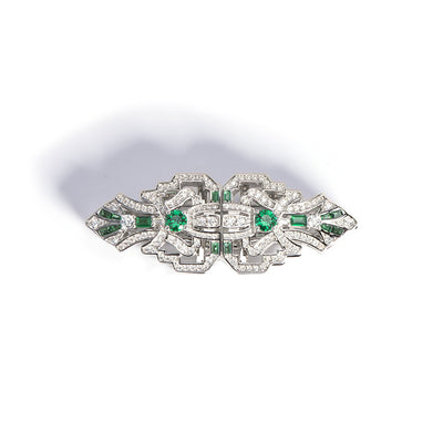 Broche de Espinela Verde Retro de Alta Joyería - Image 3