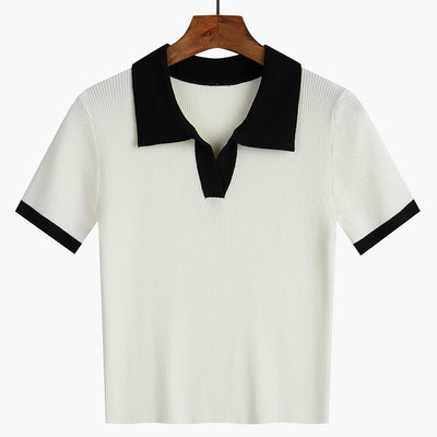 Blusa Corta de Manga Corta Estilo Relajado Primavera - Image 8