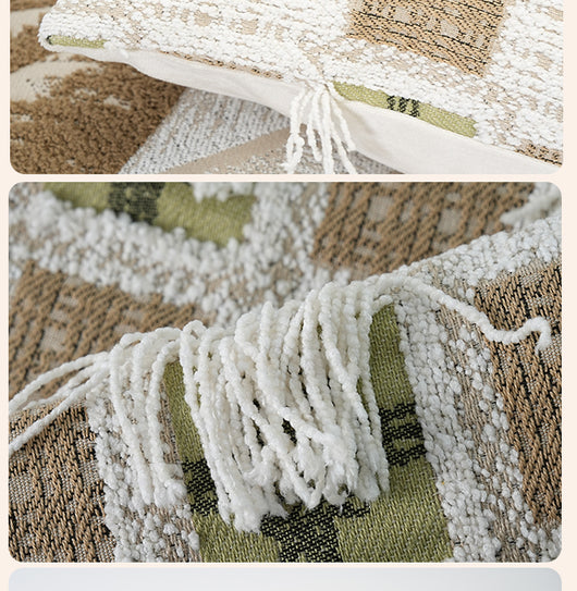Sofá Moderno para Sala de Estar Crema con Cojines Decorativos - Image 3