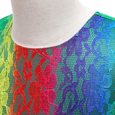 Vestido Princesa Degradado de Encaje Multicolor - Image 10