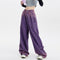 Pantalones Chaopai Púrpura Rectos de Pierna Ancha