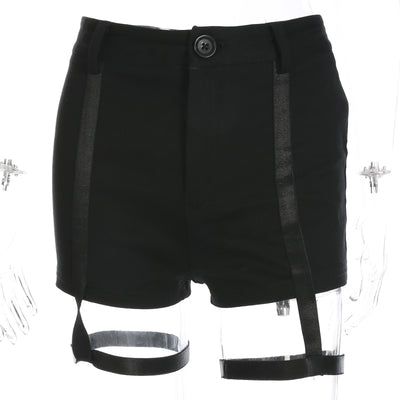 Shorts Elásticos Negros de Cintura Alta Ajustados - Image 4