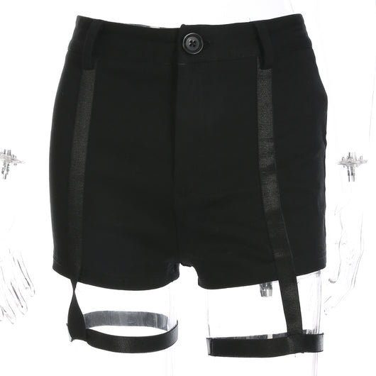 Shorts Elásticos Negros de Cintura Alta Ajustados - Image 4