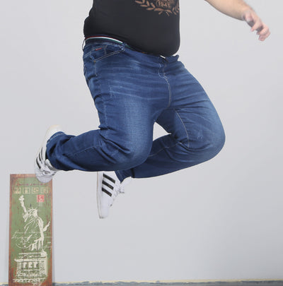 Jeans Talla Grande Cintura Elástica Holgados Modernos - Image 4