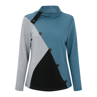 Polera Cuello Alto de Algodón Tejido - Cuello Redondo Sweetheart - Image 12