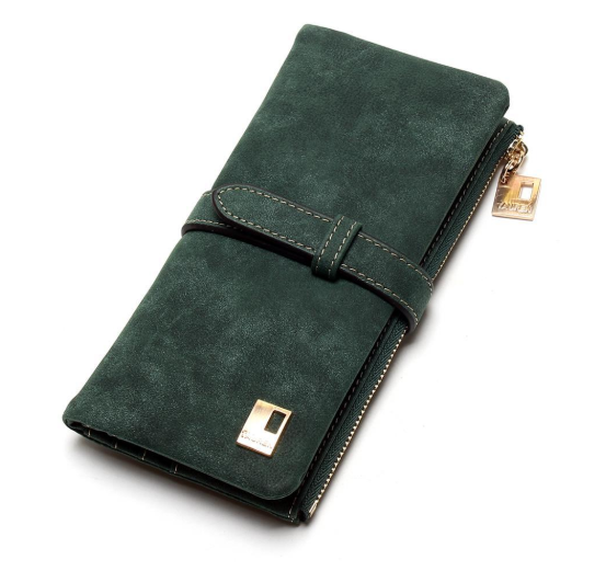 Billetera Larga Coreana de Cuero Mate con Doble Compartimento y Múltiples Tarjetas para Mujer - Image 6