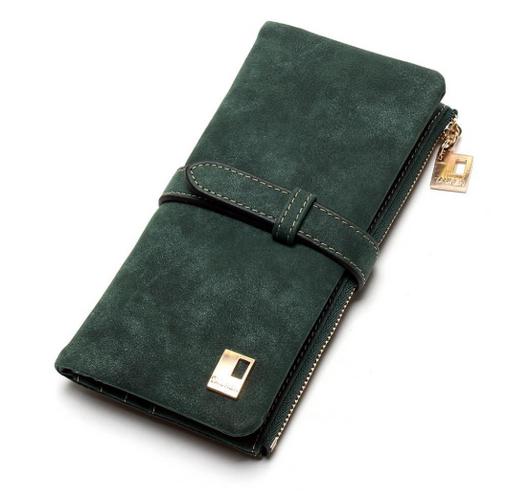 Billetera Larga Coreana de Cuero Mate con Doble Compartimento y Múltiples Tarjetas para Mujer - Image 6