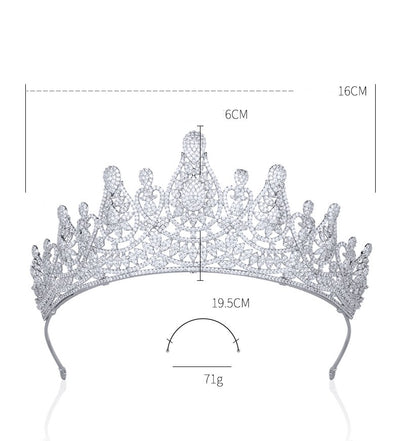 Diadema de Novia con Coronita de Circonitas - Image 6