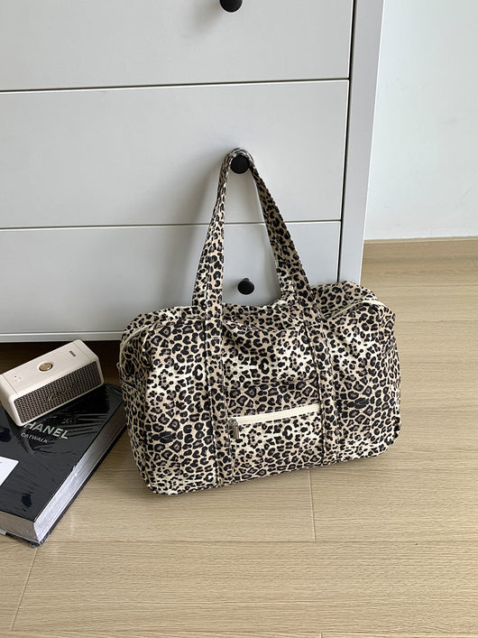 Bolsa de Hombro Estampado Leopardo en Lona para Mujer - Image 23